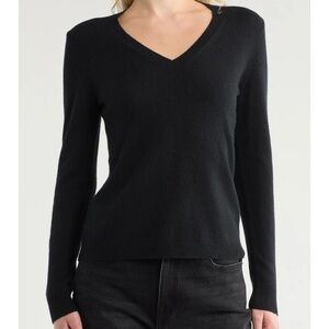 Nordstrom Cashmere Black V-Neck Sweater